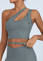 Quick Dry Asymmetric One Shoulder Yoga Tank