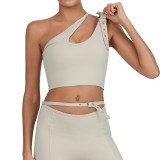 Quick Dry Asymmetric One Shoulder Yoga Tank
