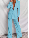 Women Fall/Winter Casual Blazer + Pants Two-Piece Set