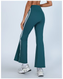 High Waist Contrast Trim High Stretch Fabric Flared Yoga Pants