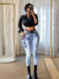 Women's Sexy Slim Fit Casual Cargo Denim Pants