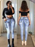 Women's Sexy Slim Fit Casual Cargo Denim Pants