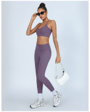 Yoga Tank Bra Peach Lift High Waist Leggings Workout Set