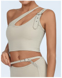 Quick Dry Asymmetric One Shoulder Yoga Tank