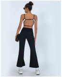 Yoga SBra Tank High Waist Flared Pants 2 Piece Set