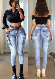 Women's Sexy Slim Fit Casual Cargo Denim Pants