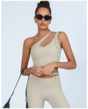 Quick Dry Asymmetric One Shoulder Yoga Tank