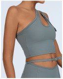 Quick Dry Asymmetric One Shoulder Yoga Tank