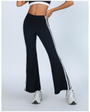 High Waist Contrast Trim High Stretch Fabric Flared Yoga Pants