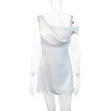 Slash Shoulder Strap Dress Sexy Sleeveless Mini Dress