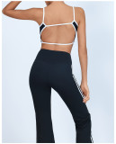 Yoga SBra Tank High Waist Flared Pants 2 Piece Set