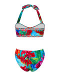 Floral Print Two-Piece Swimsuit with Bodycon Skirt 3-Piece Set