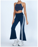 Yoga SBra Tank High Waist Flared Pants 2 Piece Set