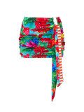 Floral Print Two-Piece Swimsuit with Bodycon Skirt 3-Piece Set
