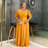 Plus-size African Women beaded dress