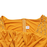 Plus-size African Women beaded dress