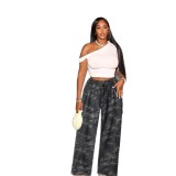 Women Autumn Print Woven Pants