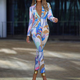 Women Autumn/Winter Casual Blazer and Pant Two-Piece Set