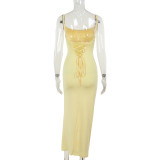 Women Summer Sexy Strappy Backless Lace-Up Dress