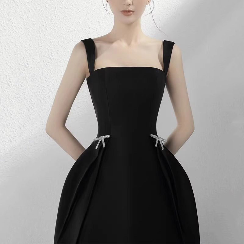 Women French White Satin Formal Party Birthday Party Strapless Evening Dress(Processing time need 3-6 days)