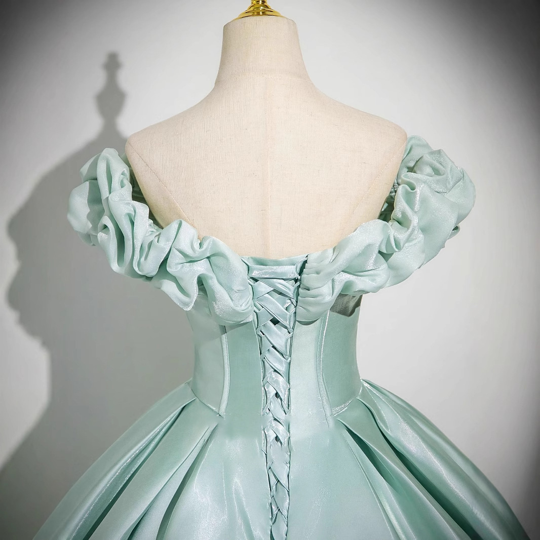 Women French Princess Light Green Evening Dress(Processing time need 3-6 days)