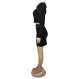 Women's Casual Long-Sleeve Top & Skirt Two-Piece Set