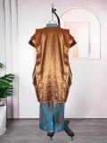 Plus-size African Women printed two-piece dress