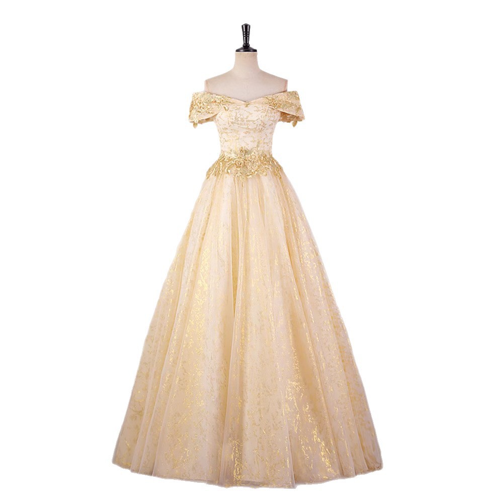 Women Colorful Tulle Off-Shoulder Tutu Evening Dress(Processing time need 3-6 days)