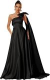 Women One-Shoulder Satin Formal Evening Dress（Processing time need 3-6 days）