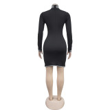 Fashion Women's Elegant Beaded Short Sleeve Mini Dress