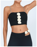 Women Yoga Tank Top with Padded Rose Stretch Quick-Dry Fitness Bra