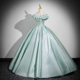 Women French Princess Light Green Evening Dress（Processing time need 3-6 days）