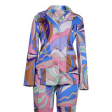 Women Autumn/Winter Casual Blazer and Pant Two-Piece Set