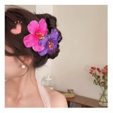 Women Bohemian Egg Beach Hibiscus Flower Headpiece