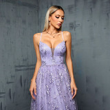 Women Evening Dress with Heavy Lace Mesh Sequin Strapless Dress（Processing time need 3-6 days）