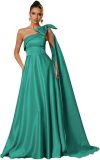 Women One-Shoulder Satin Formal Evening Dress（Processing time need 3-6 days）
