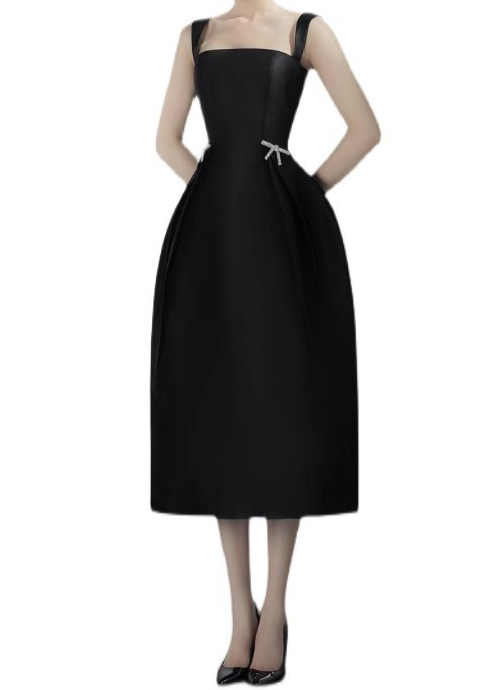 Women French White Satin Formal Party Birthday Party Strapless Evening Dress(Processing time need 3-6 days)