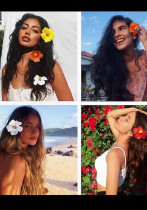 Women Approximately 10cm Simulated Hibiscus Hairpin Headpiece Multi-Color Flower Swimsuit Travel Hair Accessory