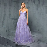 Women Evening Dress with Heavy Lace Mesh Sequin Strapless Dress（Processing time need 3-6 days）