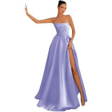 Women Strapless Sexy Slit Formal Party Evening Dress（Processing time need 3-6 days）