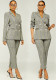 Women Spring Plaid Professional Blazer and Pant Two-Piece Set
