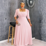 Plus-size African Women beaded dress