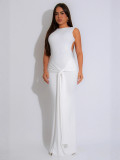 Women Sexy Backless Lace-Up Long Dress for Nightclubs and Parties with a Slit Bodycon Dress