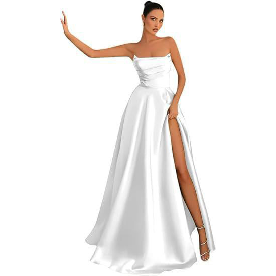 Women Strapless Sexy Slit Formal Party Evening Dress(Processing time need 3-6 days)