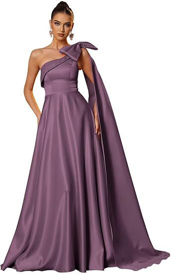 Women One-Shoulder Satin Formal Evening Dress(Processing time need 3-6 days)