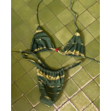 Women Sexy Printed Lace-Up Swimsuit Set