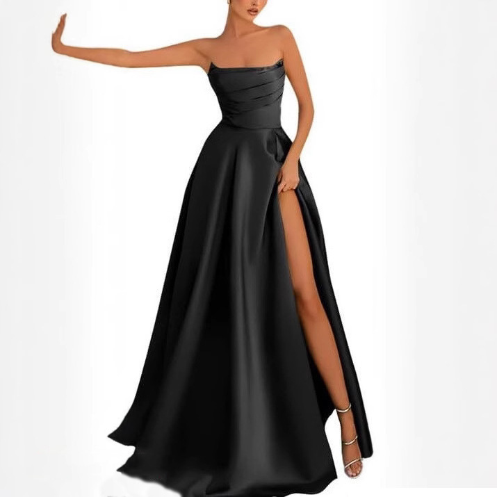 Women Strapless Sexy Slit Formal Party Evening Dress(Processing time need 3-6 days)