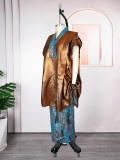 Plus-size African Women printed two-piece dress