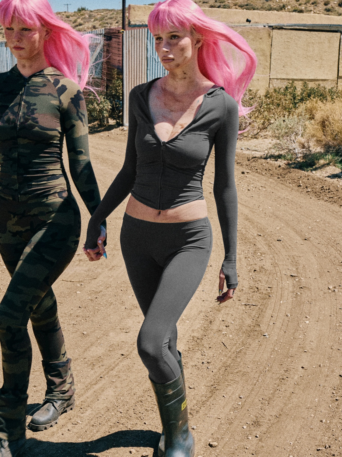 Women's Fashion Printed Hooded Zip-Up Jacket & Slim-Fit Casual Pants Set