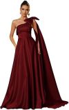 Women One-Shoulder Satin Formal Evening Dress（Processing time need 3-6 days）